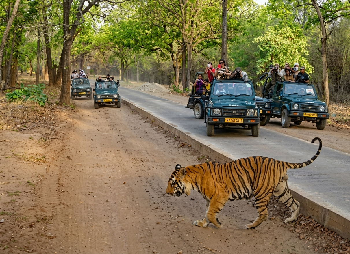 Bandhavgarh Jeep Safari Booking online tiger safari permit logging tala gate